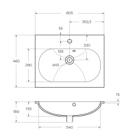 Керамическая раковина 600x460x180  BB1923-600 - Gidratop.ru изображение