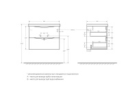 MARINO-CER База под раковину подвесная с двумя выкатными ящиками, Rovere Grigio, 664x440x500, MARINO-CER-700-2C-SO-RG-P - Gidratop.ru изображение