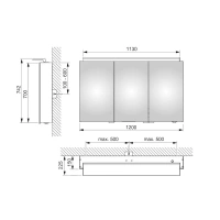 Зеркальный шкаф Keuco Royal L1 13605171301, 120 см, с подсветкой, алюминий серебристый - Gidratop.ru изображение