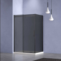 Душевой уголок Como-N VSR-4CN1013CGB, 1300*1000, черный, стекло тонированное - Gidratop.ru изображение