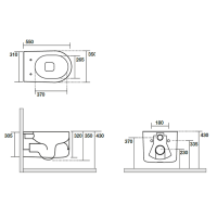 Унитаз безободковый подвесной Kerasan Nolita 55х35 см, с креплениями WB9N, цвет: FERRO MATT - Gidratop.ru изображение