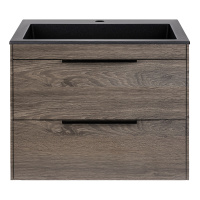 База под раковину Chiara 2D 600 подвесная, 2 выкатных ящика soft-close, R.Oak - Gidratop.ru изображение