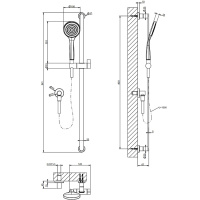 Gessi Emporio shower штанга в комплекте с душевой лейкой, шланг 1,50 м и вывод воды, цвет: Finox Brushed Nickel - Gidratop.ru изображение
