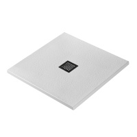 Душевой поддон из искусственного мрамора в комплекте с сифоном BelBagno UNO TRAY-MR-UNO-A-80-35-W-NO - Gidratop.ru изображение