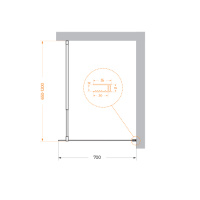 Душевая перегородка BelBagno KRAFT-L-1-70-C-NERO - Gidratop.ru изображение