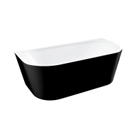 Ванна акриловая Vincea VBT-421-1700MB, 1700*800*580, цвет черный матовый/белый матовый, щелевой перелив, слив белый - Gidratop.ru изображение