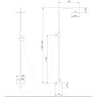 Душевая стойка ABBER Weiss Insel AF8020B без излива, черная матовая - Gidratop.ru изображение