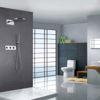 Душевая система ABBER Wasser Kreis AF8151 скрытого монтажа без излива, термостат, хром - Gidratop.ru изображение