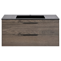 База под раковину Chiara 2D 1000 подвесная, 2 выкатных ящика soft-close, R.Oak - Gidratop.ru изображение