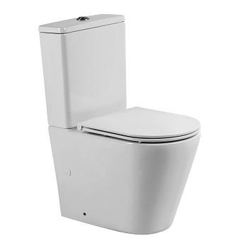 Унитаз-компакт безободковый со смывом TORNADO BelBagno FLAY-TOR BB2149CP-TOR/BB2149T/BB870SC