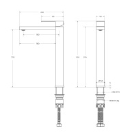 SLIDER-LC-NOP-W0 Смеситель для накладной раковины однорычажный, без донного клапана, черный матовый - Gidratop.ru изображение