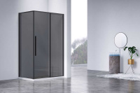 Душевой уголок Slim-N VSR-4SN8013CGB, 1300*800, черный, стекло тонированное - Gidratop.ru изображение