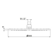 Newform XT Верхний душ, d300 мм, без кронштейна, G1/2" , цвет: хром - Gidratop.ru изображение