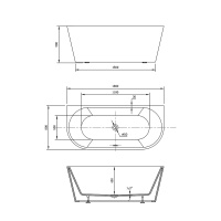 Ванна акриловая Vincea VBT-421-1800, 1800*800*580, цвет белый, щелевой перелив - Gidratop.ru изображение