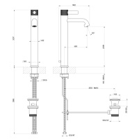 GESSI INCISO смеситель для раковины на 1 отверстие, высокий h=337мм, с донным клапаном Цвет: finox - Gidratop.ru изображение