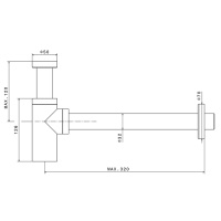 Newform X-STEEL 316 Сифон для раковины под донный клапан, L=300 мм цвет: INOX - Gidratop.ru изображение