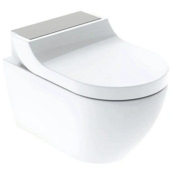 Электронный унитаз Geberit AquaClean Tuma Comfort 146.294.FW.1 с крышкой-биде, сталь нержавеющая матированная