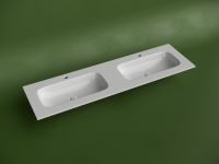 Раковина накладная мебельная CERAMICANOVA Grace прямоугольная 1610x457x137 с двумя чашами и отверстиями под смеситель цвет белый CN7023 - Gidratop.ru изображение
