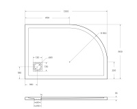 Душевой поддон из искусственного мрамора в комплекте с сифоном BelBagno UNO TRAY-MR-UNO-RH-120/80-550-35-W-R-BO - Gidratop.ru изображение
