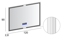 Зеркало с LED подстветкой, К6500, сенсорным выключателем Touch System, системой антизапотевания, с радио и реверсивнаятчиком температуры 45064, 120x90 - Gidratop.ru изображение
