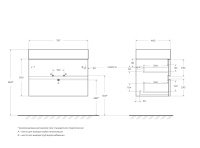 MOLVENO 46 База под раковину подвесная с двумя выкатными ящиками, Nero, 800x460x500, MOLVENO 46-80-2C-SO-NR - Gidratop.ru изображение