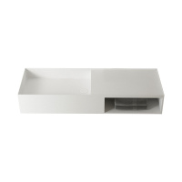 Раковина из искусственного камня Vincea VWB-6S112MW, 1200*400*200, подвесная, цвет белый матовый - Gidratop.ru изображение