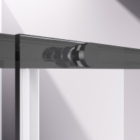 Душевой уголок Slim-N VSR-4SN9011CLGM, 1100*900, вороненая сталь, стекло прозрачное - Gidratop.ru изображение