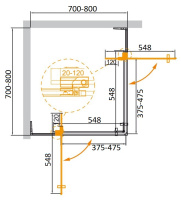 Душевой уголок CEZARES SLIDER-A-2-70/80-C-NERO - Gidratop.ru изображение