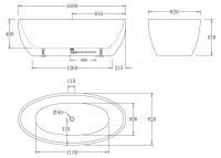 Акриловая ванна без перелива BELBAGNO BB69-1700-W0, 1700x820x600 - Gidratop.ru изображение