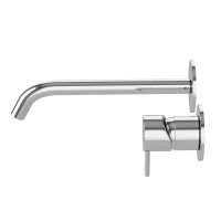 LEAF-BLI2-20-L-01-W0 Смеситель для раковины встраиваемый однорычажный, на два отверстия, длина излива 20 см, исполнение Хром - Gidratop.ru изображение