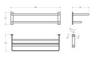 MAXIMA CZR-F-8910 Полка для полотенец, 590х208х156 - Gidratop.ru изображение