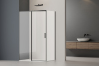 Душевой уголок Soft 2 VSR-3SO28010CLB, 1000*800, черный, стекло прозрачное - Gidratop.ru изображение
