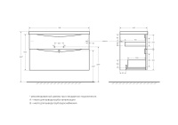 MARINO-H60 База под раковину подвесная с двумя выкатными ящиками, Bianco Lucido, 1000x445x600, MARINO-H60-1000-2C-SO-BL-P - Gidratop.ru изображение