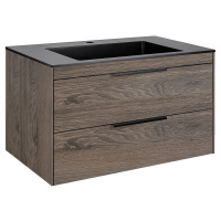 База под раковину Chiara 2D 800 подвесная, 2 выкатных ящика soft-close, R.Oak - Gidratop.ru изображение