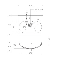 Керамическая раковина 500x395x180 BB1923-500 - Gidratop.ru изображение