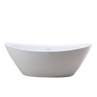 Ванна акриловая Vincea VBT-203, 1800*850*650, цвет белый, щелевой перелив - Gidratop.ru изображение