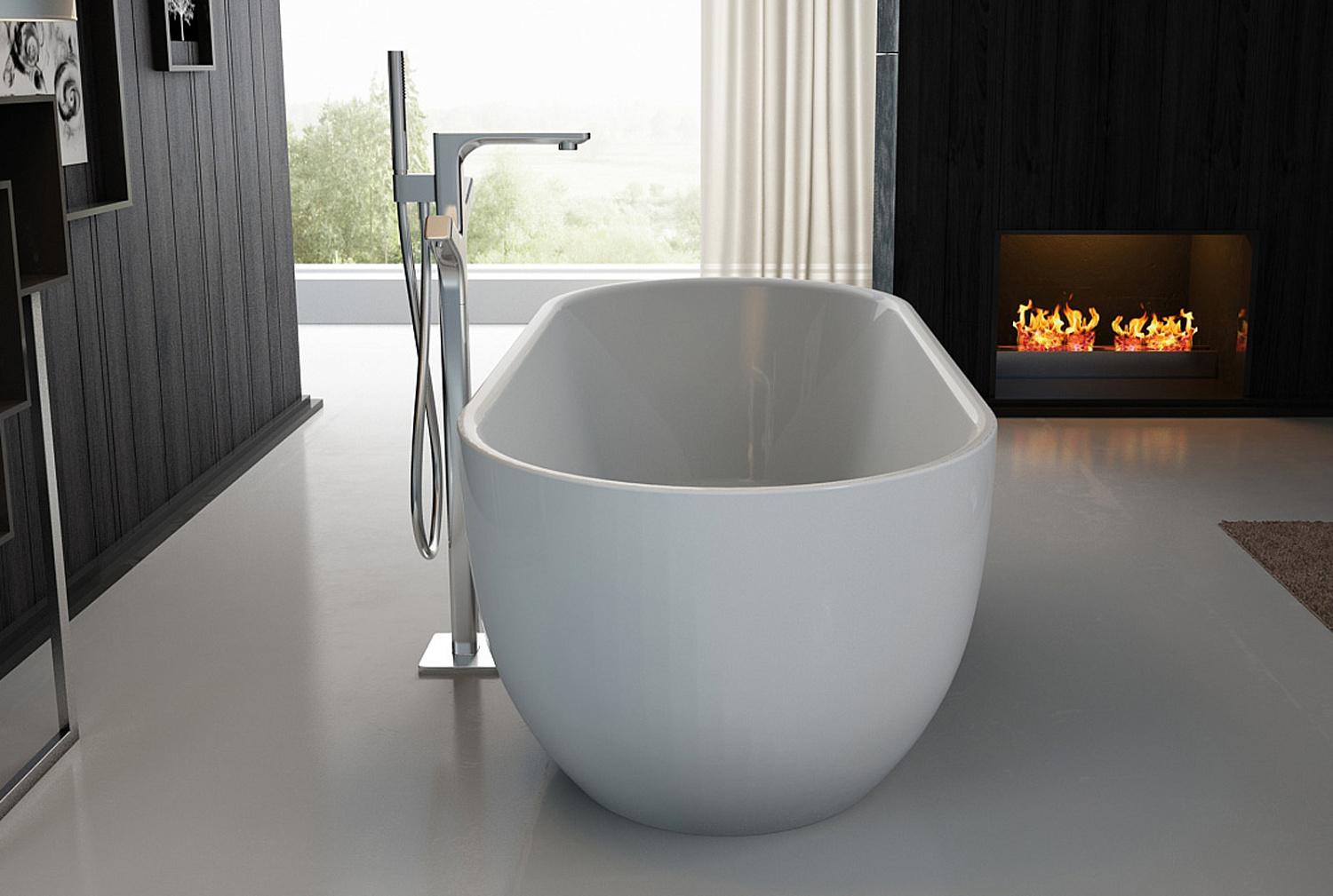 Акриловая ванна без перелива BELBAGNO BB70-1500-W0, 1500x750x570