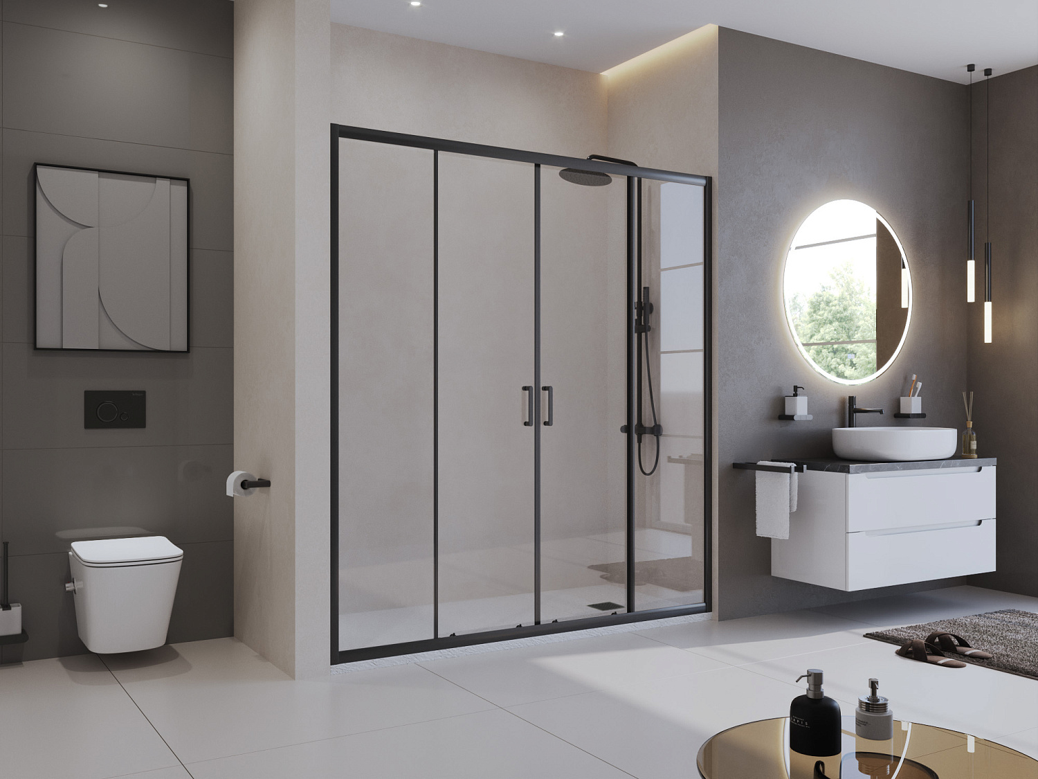 Душевой поддон из искусственного мрамора в комплекте с сифоном BelBagno UNO TRAY-MR-UNO-AH-160/90-35-W-NO