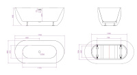 Акриловая ванна BELBAGNO BB70-1700-800-W/NM Белый Глянец внутри, черный матовый снаружи - Gidratop.ru изображение