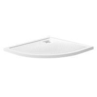Душевой поддон из искусственного мрамора в комплекте с сифоном BelBagno UNO TRAY-MR-UNO-R-80-550-35-W-CR - Gidratop.ru изображение