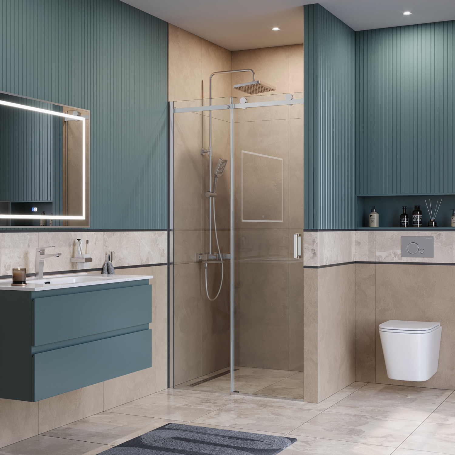 Душевая дверь BelBagno SOFT_CLOSE-2-BF-1-110-C-Cr