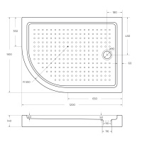 акриловый поддон CEZARES TRAY-A-RH-120/90-55-15-W-R - Gidratop.ru изображение