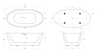 Акриловая ванна BELBAGNO BB403-1700-850 - Gidratop.ru изображение