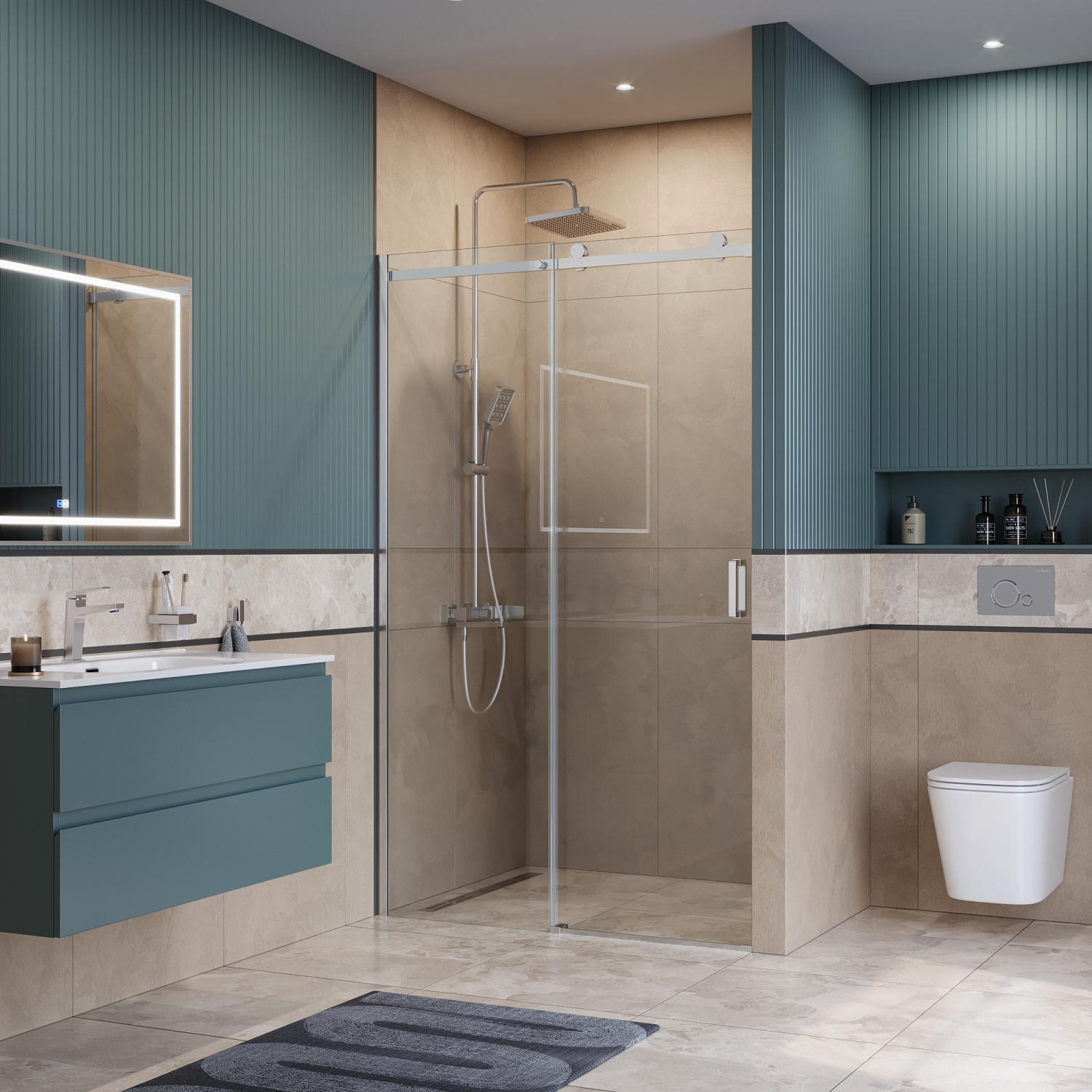 Душевая дверь BelBagno SOFT_CLOSE-2-BF-1-120-C-Cr