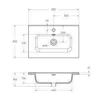 Керамическая раковина BB600/390ETL, 610x390x170 - Gidratop.ru изображение