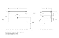 ACQUA База под раковину подвесная с двумя выкатными ящиками, Pino Scania, 900x450x500, ACQUA-900-2C-SO-PS - Gidratop.ru изображение