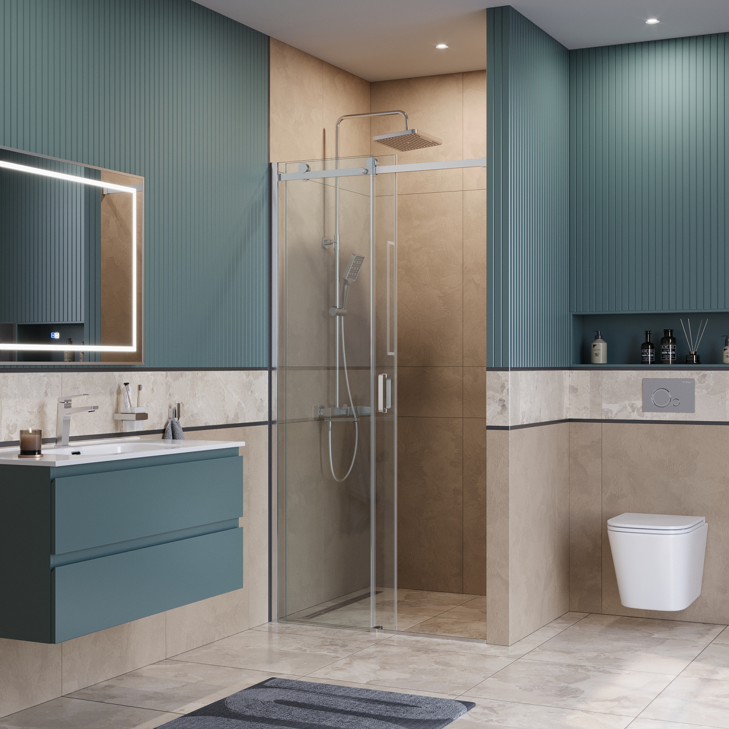 Душевая дверь BelBagno SOFT_CLOSE-2-BF-1-110-C-Cr