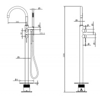 Смеситель ABBER Wasser Kreis 316 AF8115BG напольный для ванны, золото брашированное - Gidratop.ru изображение