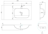 Раковина Elise VCB-4EL100MW-R, Corian правая, цвет белый матовый - Gidratop.ru изображение