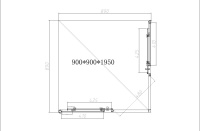 Душевой уголок Slim-N VSS-4SN900CLG, 900*900, брашированное золото, стекло прозрачное - Gidratop.ru изображение